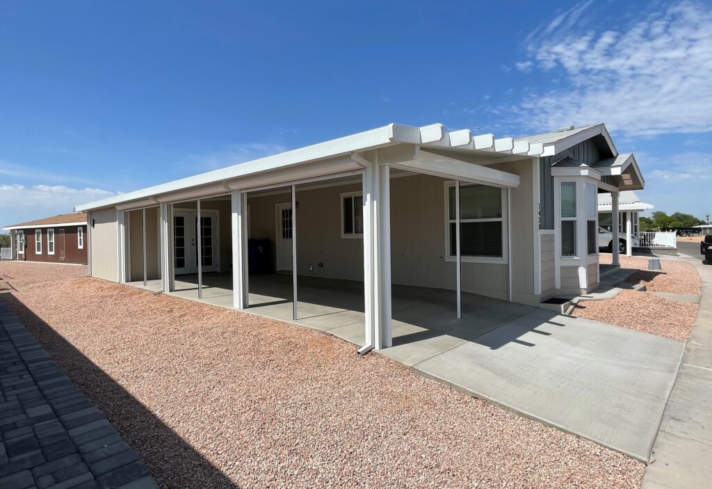 Open rolling shutters on vacation home