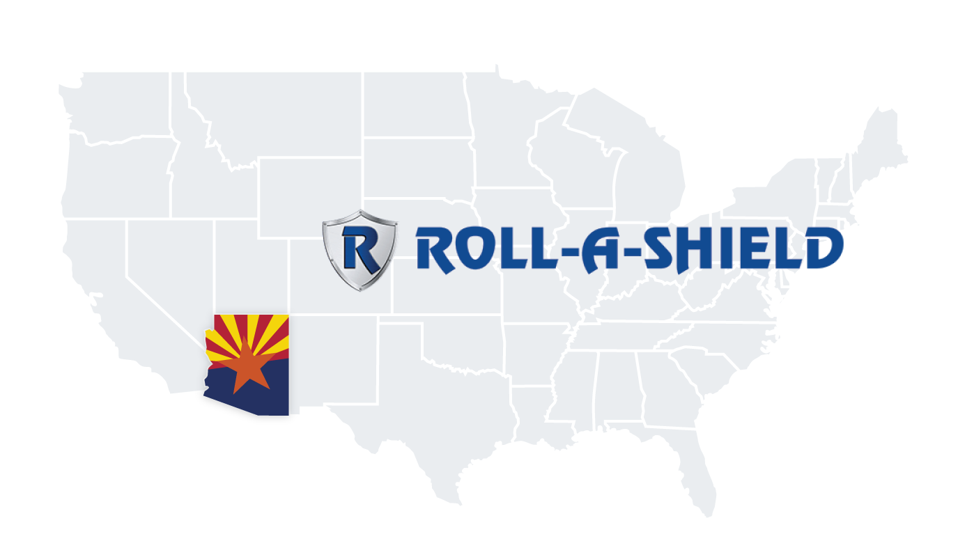 An image showing Roll-A-Shield's location in the US on a map