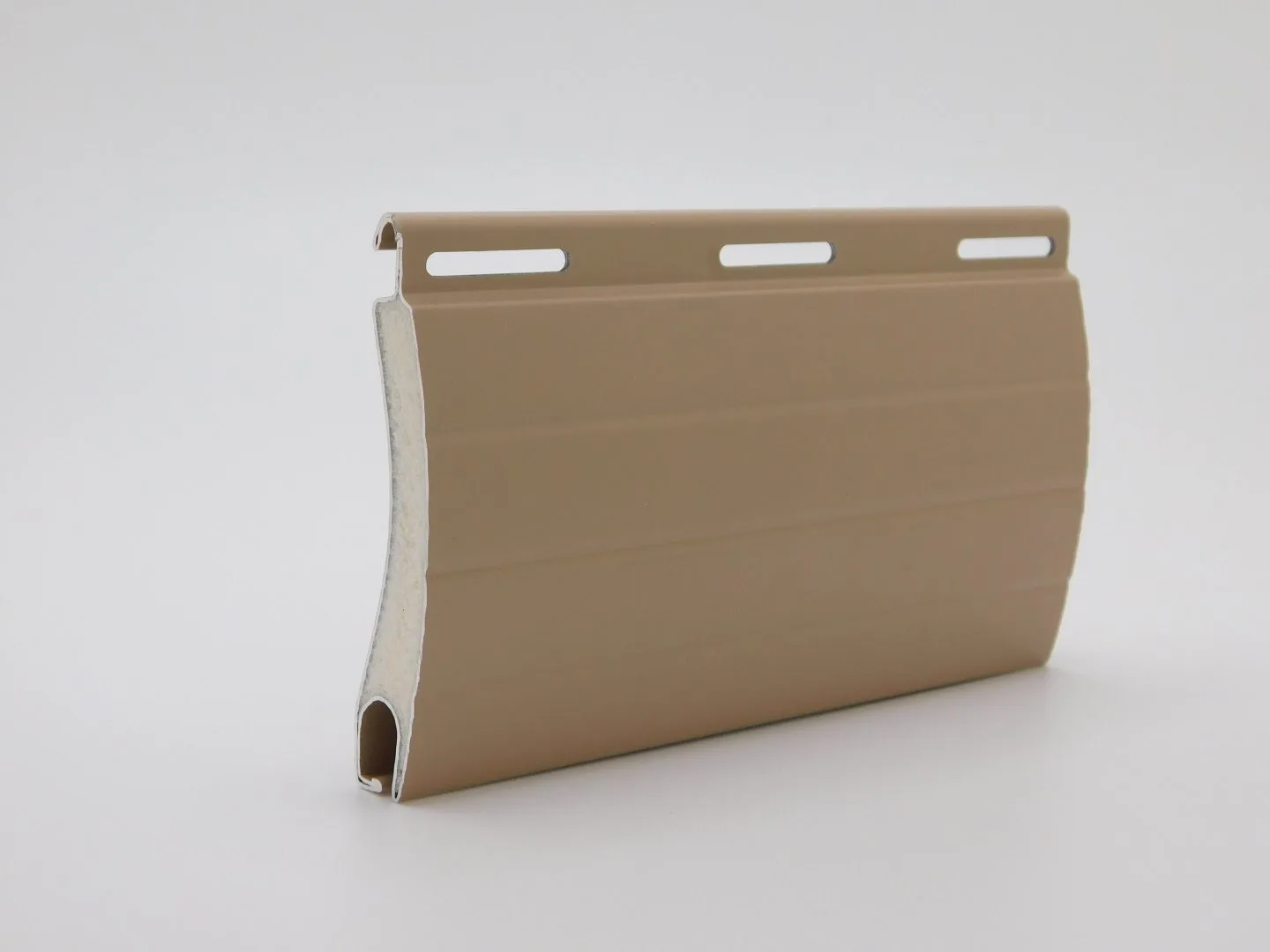 55mm Standard Foam rolling shutter slat profile in cream