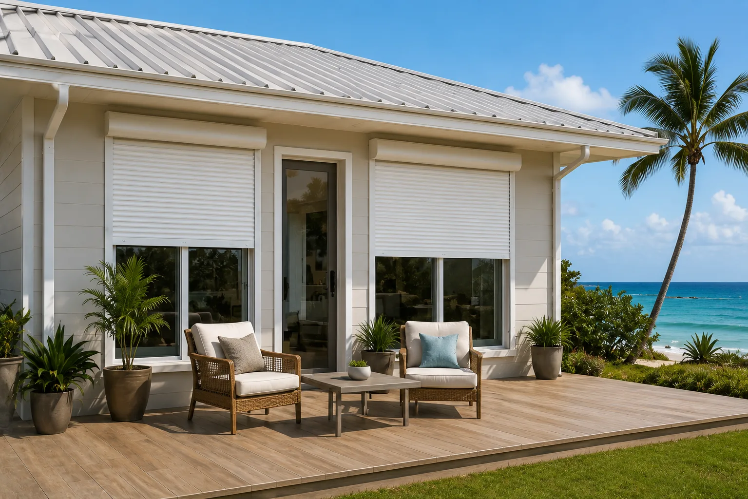 Rolling shutters securing a vacation property while owners are away