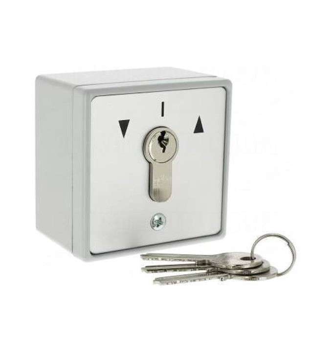 Lockable key switch for a motorized rolling shutter