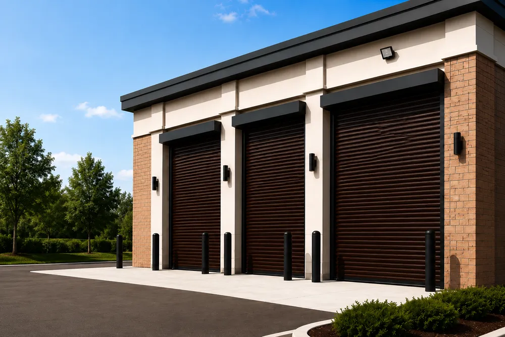 Motorized rolling shutters - office buildings