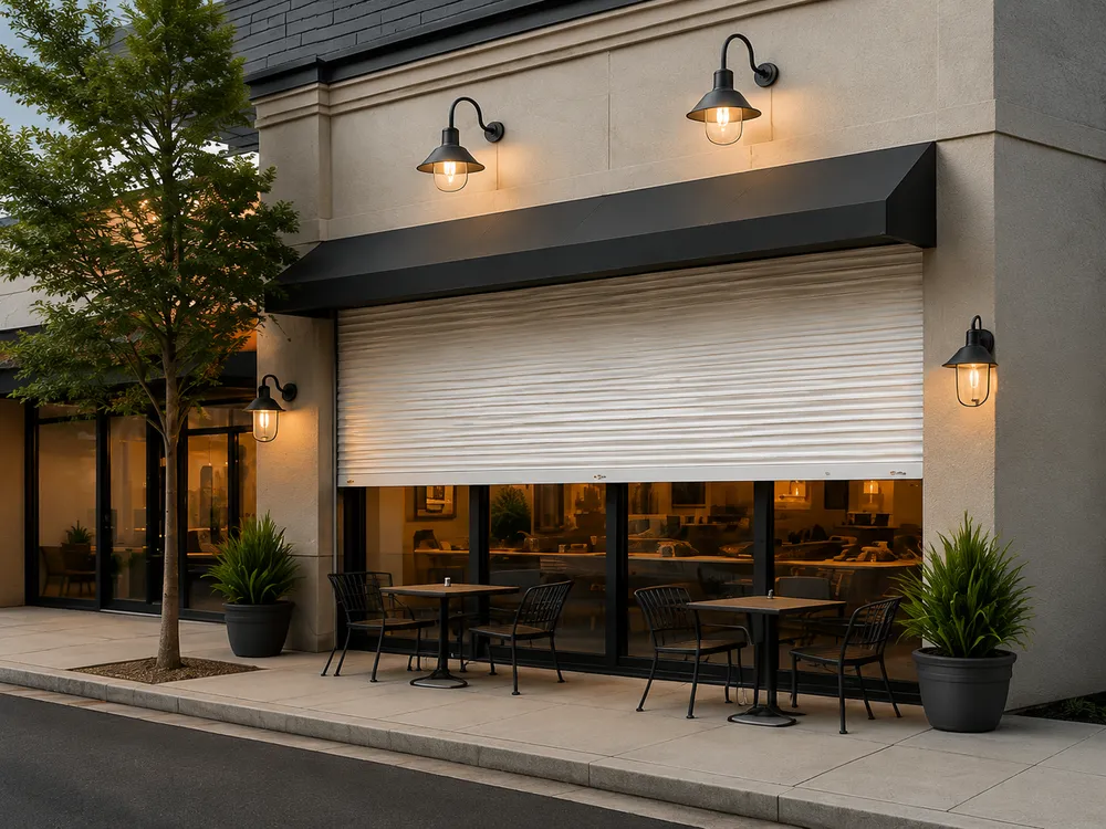 Motorized rolling shutters - restaurants