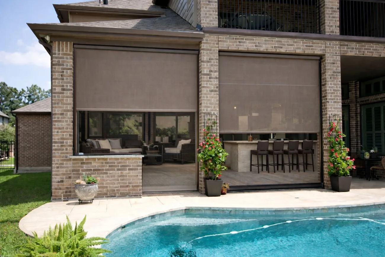 Retractable patio screens on a covered Phoenix patio