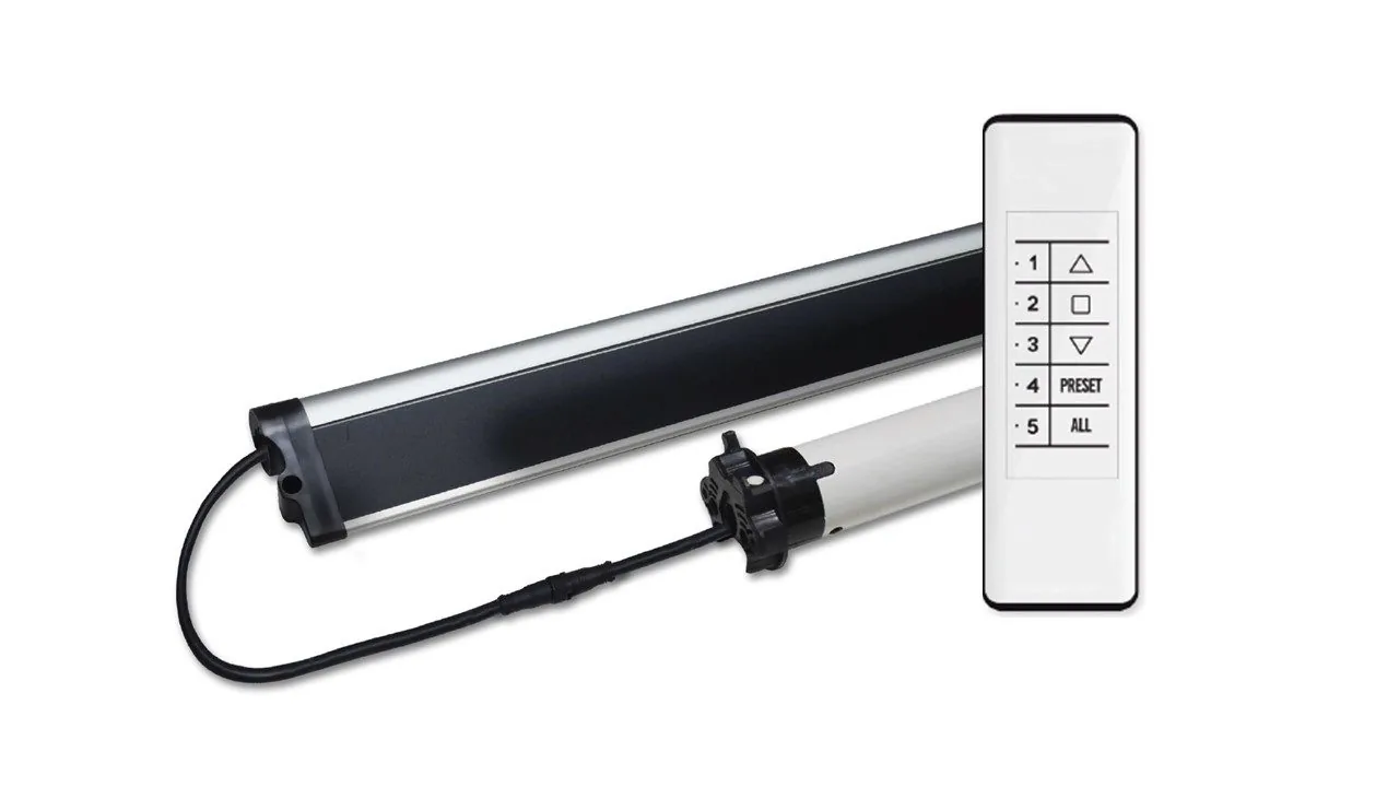 A solar-powered tubular motor with a handheld remote