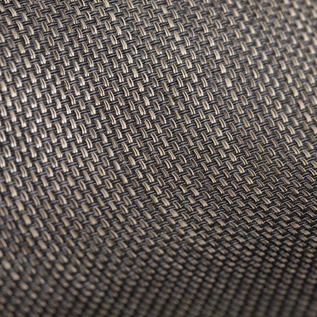 Close-up of woven rolling screen mesh fabric